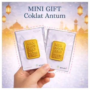 Antum Mini Gift Coklat Gold Batangan Hadiah Hari Raya Rasa Spesial Desain Mewah Free Angpao