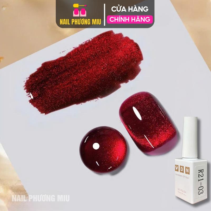 Sơn Mắt Mèo Đỏ VENDEENI R21-03 Chai 15ml Làm Nail Siêu Đậm Mướt, Sơn Gel Mắt Mèo Đỏ Nhũ Kim Cương Hạt Siêu Mịn Nữ Women