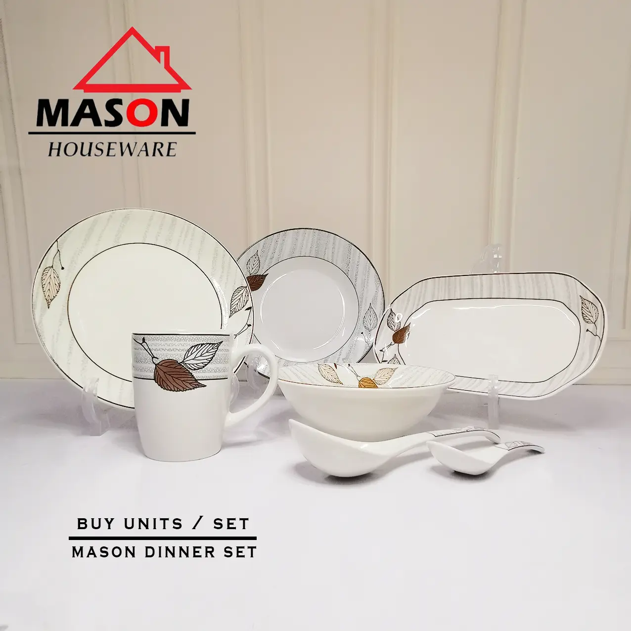 MASON DINNNER SET / DINNING SET /SET HAMPERS MOTIF LEAVES