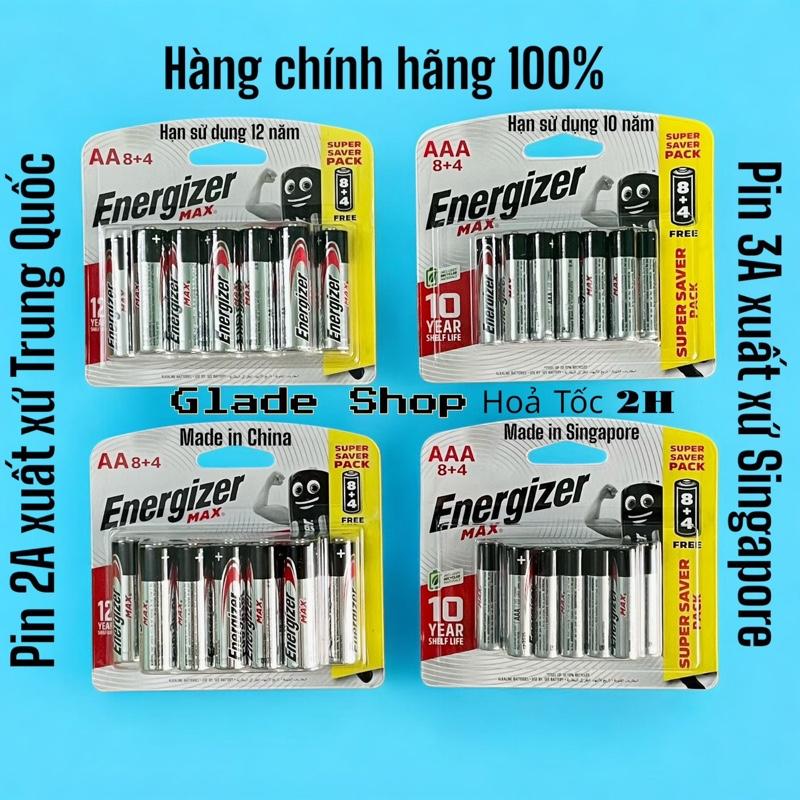 Energizer Pin Kiềm Max E91 BP8+4 AA 8 Viên Tặng 4 Viên Thời Lượng 10 Năm An Toàn Cho Mọi Thiết Bị