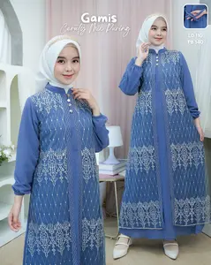 Gamis Terbaru Style Abaya Sabian Bahan Ceruty Babydoll Mix Brukat Muslim Wanita Dress Dewasa Remaja Mewah / Big Size / Jumbo / Syari / Pesta / Lebaran / Hitam Simple / Maxi / Basic Kondangan • simpel