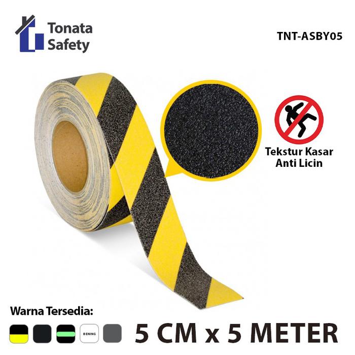 Gambar Anti Slip Tape Tonata / Lakban Anti Licin Kuning Hitam 5 cm x 5 Meter dari Tonata Indonesia Kab. Tangerang Tokopedia