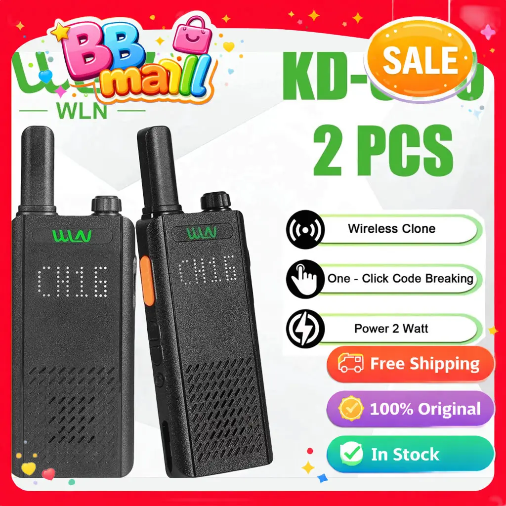 HT WLN KD-C170/C160 UHF Walkie Talkie 400-470MHz Two-Way Radio 10KM Long Range, IP67 Waterproof, Digital Display, 16CH VOX, 2500mAh Battery, for Outdoor & Professional Use​