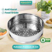 Gambar GOHAPPY STEAMER 24CM kukusan stainless steel semua panci size 24 cm bisa jdi dandang pengukus double dari Gohappy Store Kota Administrasi Jakarta Timur 1 Tokopedia