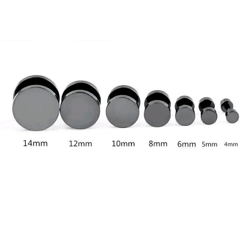 Anting Roda Barbel Tindik Hitam Silver & Gold Titanium Anting Tindik Pria Wanita Titanium Rings Earrings 4