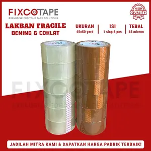 6 PCS (1 SLOP) LAKBAN 2 INCH BENING/COKELAT SUPER MURAH 45MM X 50 YARD