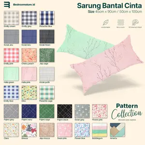 Sarung Bantal Cinta Ukuran 45x90 & 50x100 Polos & Motif Aesthetic