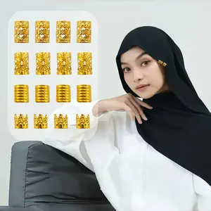 Clips 40 Pcs 10 Pcs Cincin Rambut Dreadlock Cuff Dapat Di Aplikasikan Klip Kepang Rambut Manik-Manik Aksessoris Rambut Headwear Wanita Remaja Dewasa Anak-anak Hiasan Rambut Hijab Clips Besi Gold Pelapis Logam Clips Trand Clips Poni Hair Jewerly For Women