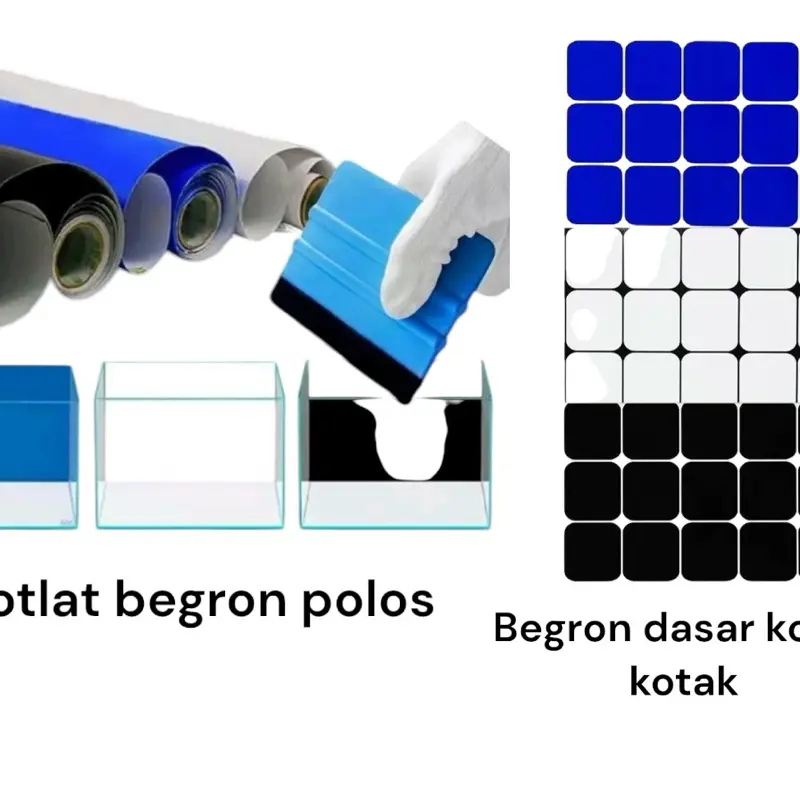 Stiker begron alas kotak kotak aquarium dan stiker begron polos aquarium .kualitas import