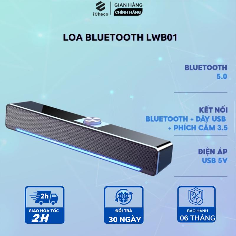 Loa Máy Tính Bluetooth Để Bàn iCheco V196,Kết Nối USB, Jack 3.5mm, Âm Thanh Sống Động, Bảo Hành 6 Tháng