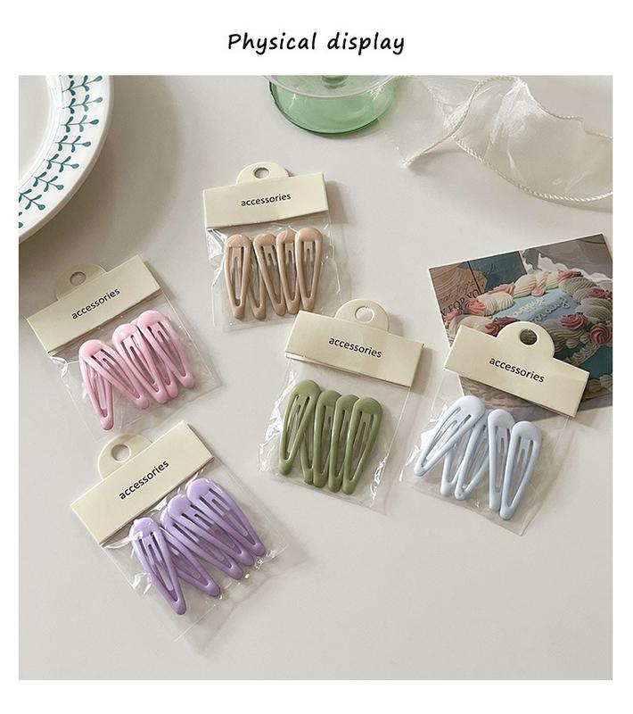 Product Introduction of Kẹp BB, Bộ 5 Chiếc, Màu Pastel Dễ Thương, Kẹp Tóc Mái, Kẹp Tóc, Hình Giọt Nước, Kẹp Tóc, Thời Trang, Dành Cho Trẻ Em Và Bé Gái, Phụ Kiện Tóc, Đồ Cài Tóc 0