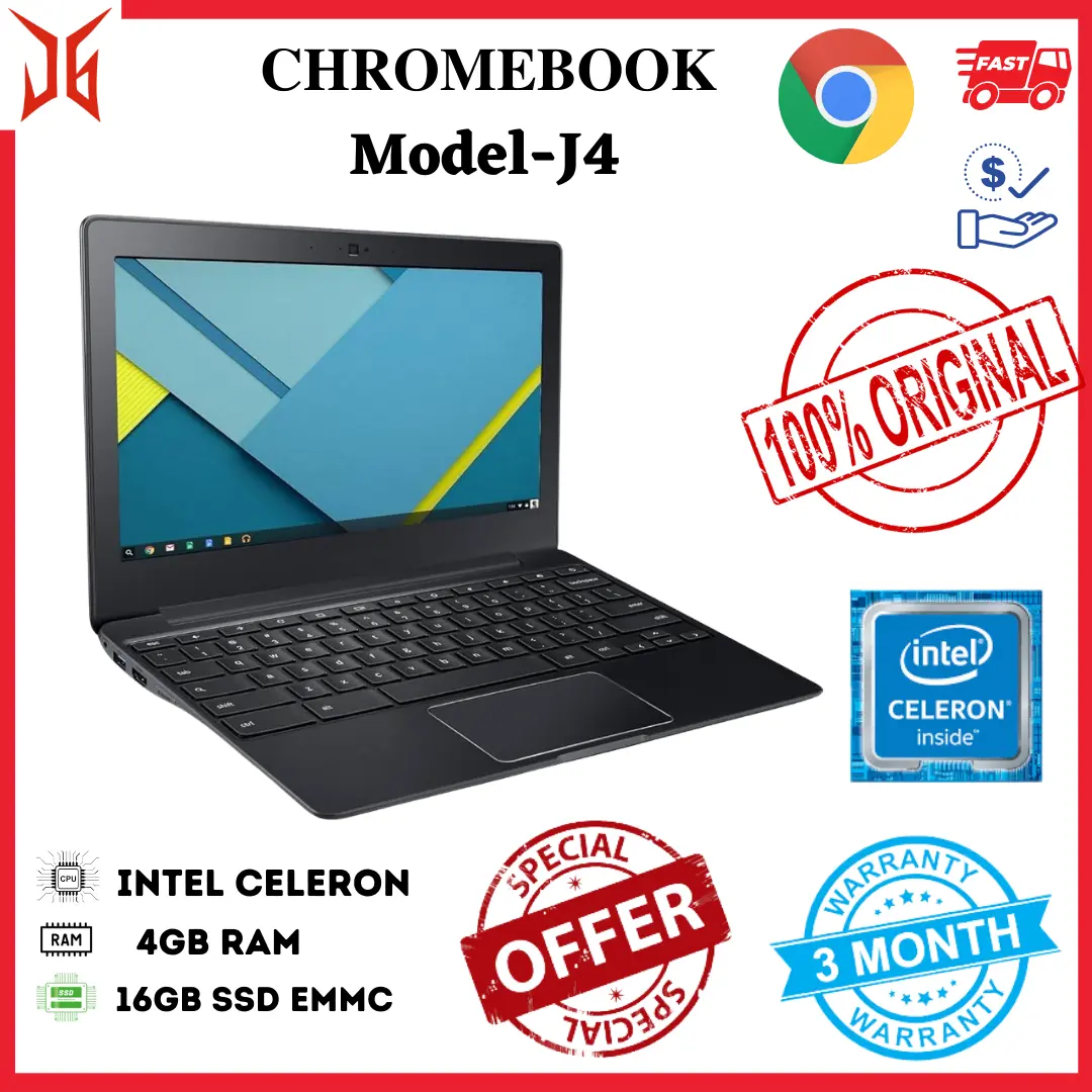 Chromebook 11.6" HD Intel Celeron Ram 4GB 16GB eMMC Storage Chrome Os (3 Month Warranty)