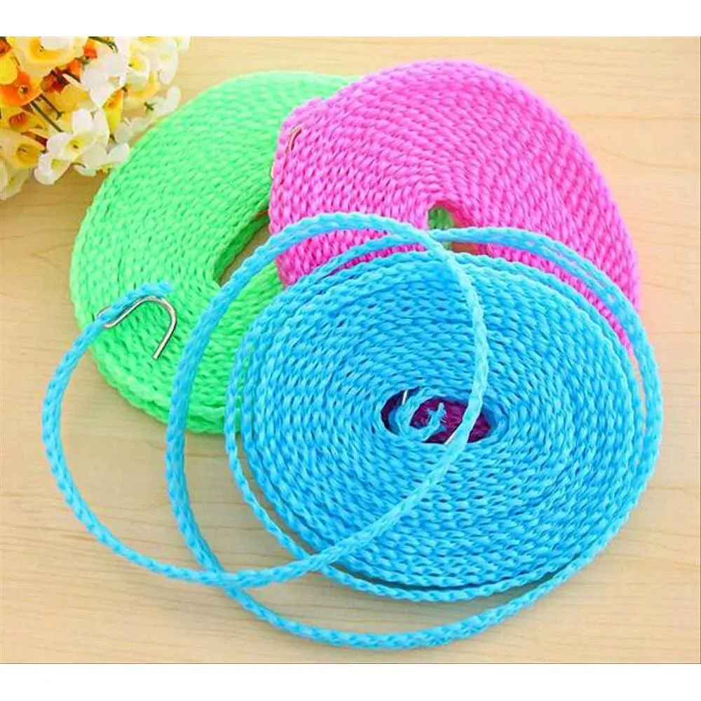 Tali Jemuran kait panjang 5 meter bahan nylon Baju Stainless