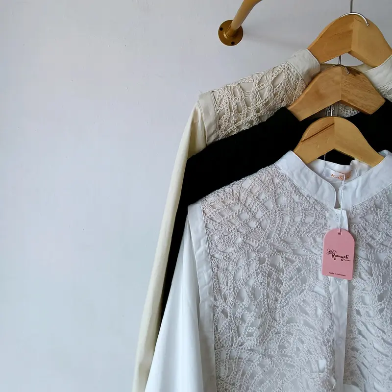 kanaya kemeja premium brukat style mewah busui friendly Lembut Wanita 2