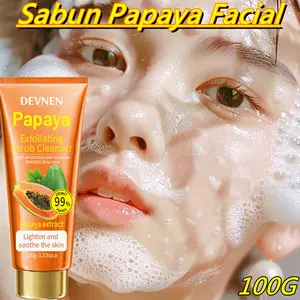 Sabun Pepaya 100g Facial Wash Pemutih Penghilang Flek Hitam Mencerahkan Warna Kulit Kontrol Minyak Melembabkan Bersih Dalam Pori-pori Glowing berminyak control oil gentle cleanser Kering Memutihkan