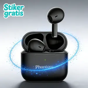 Eikelk Hsz PHANTOM A7X Earphone Nirkabel, Tahan Air IPX7, Baterai Tahan Lama, Bass Kuat, Surround 3D, Peredam Suara Cerdas, Gaming Esports, Panggilan, Musik, Olahraga, Earphone Bluetooth Nirkabel
