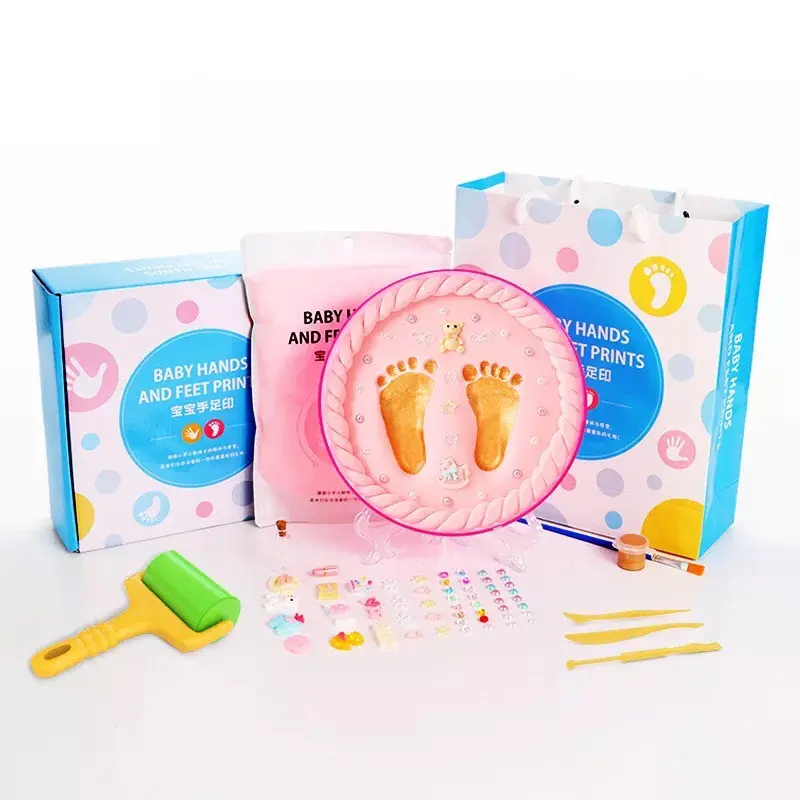 KNB Baby Foot Print kit cetakan telapak tangan kaki bayi Hadiah Newborn baby / kado ulang tahun kenangan bayi 5