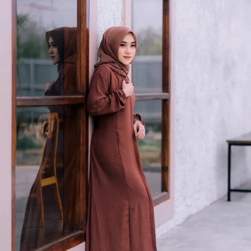 [RAMADHAN EKSTRA SERU] Abaya Elsira Cringkle Airflow Free Bros Cantik Jumbo Busui 0