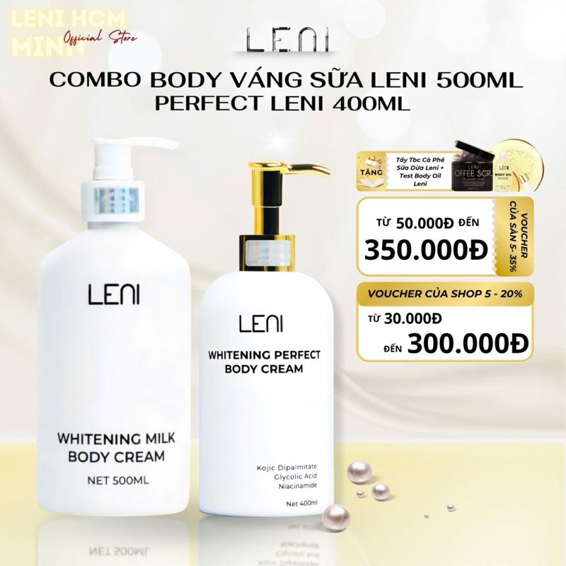 COMBO KEM BODY NGÀY ĐÊM LENI SIZE LỚN (Body váng sữa 500ml + Body Perfect 400ml) + tặng 2 TẨY TBC Làm Đẹp Da
