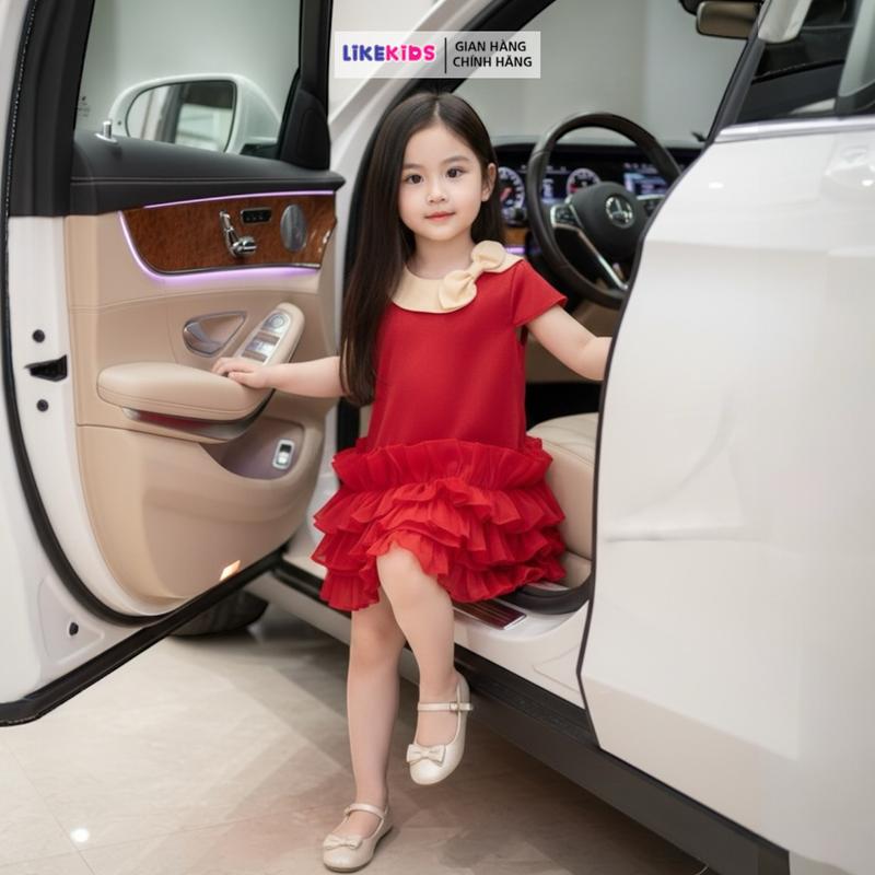 Đầm váy cho bé gái họa tiết TÙNG BÁNH BÈO LikeKids MH32 D77