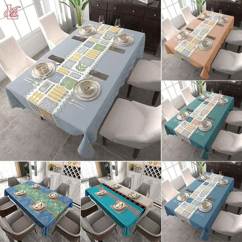 {COD} Loyal Bosque Taplak Meja Makan Motif Tahan Air Ukuran 4-10 kursi Taplak Ruang Tamu Persegi Panjang Anti Noda Bahan EVA / D11-2A