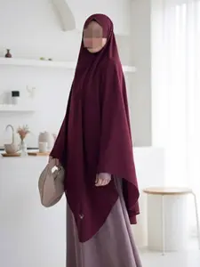 Mahzhuuzh yuraz khimar Nonpet Pakaian Jumbo  L XL XXL XXXL Material Wolfice Premium Desain Syari untuk Kegiatan Sehari-hari