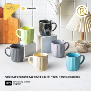 Gelas Labu Ramekin Kopin KPZ-02CMR 400ml Porcelain Keramik