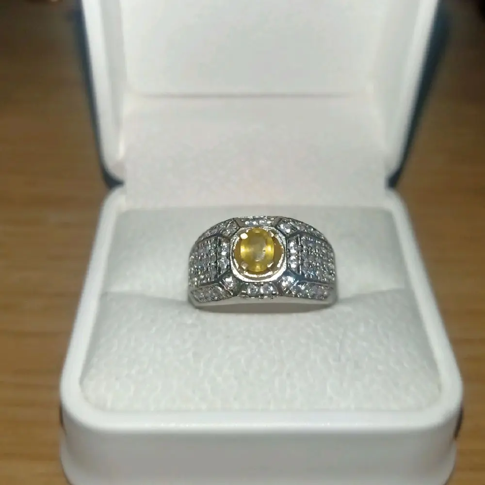 Batu permata yellow SHAPPIRE ring simple