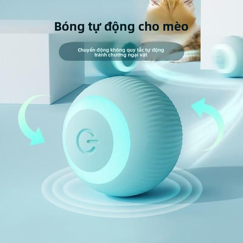 Đồ chơi cho mèo cưng, bóng lăn thông minh, giúp mèo tự chơi giải trí, chống cắn, đồ chơi trêu mèo không bụi, vật dụng thú cưng.