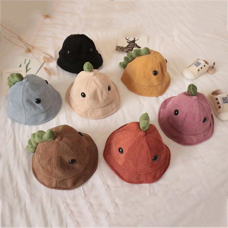 Mũ Ngư Dân Cho Bé Mũ Nồi Trẻ Em Bé Trai Và Bé Gái Vải Nhung Kẻ Khủng Long Hoạt Hình Chống Nắng