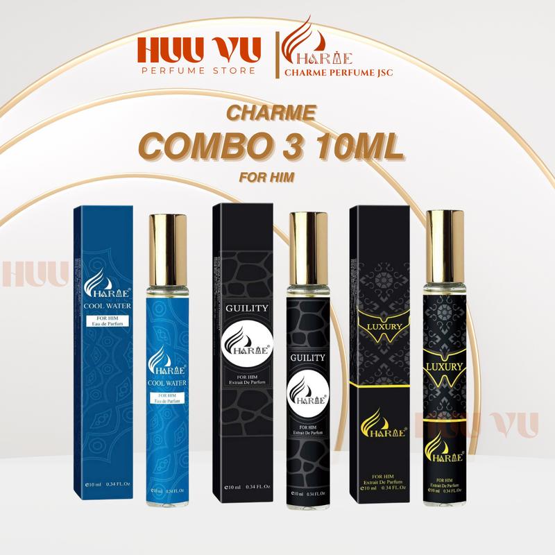 CHARME PERFUME - COMBO 3 Nước Hoa Nam: Charme Luxury + Charme Cool Water + Charme Guility