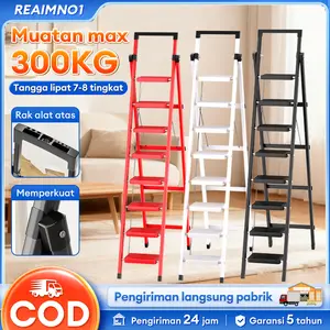 【Diskon 50%】Produk baru Tangga lipat dari tangga lipat baja karbon 300kg 7/8 lantai dan tangga lipat multi -warna digunakan untuk rumah/dekorasi padat, tahan lama, aman dan stabil