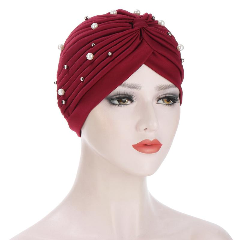 Product Introduction of European and American Fashion Pleated Ladies Sleeve Cap Indian Cap Size Beads Muslim Tam-O'-Shanter 10