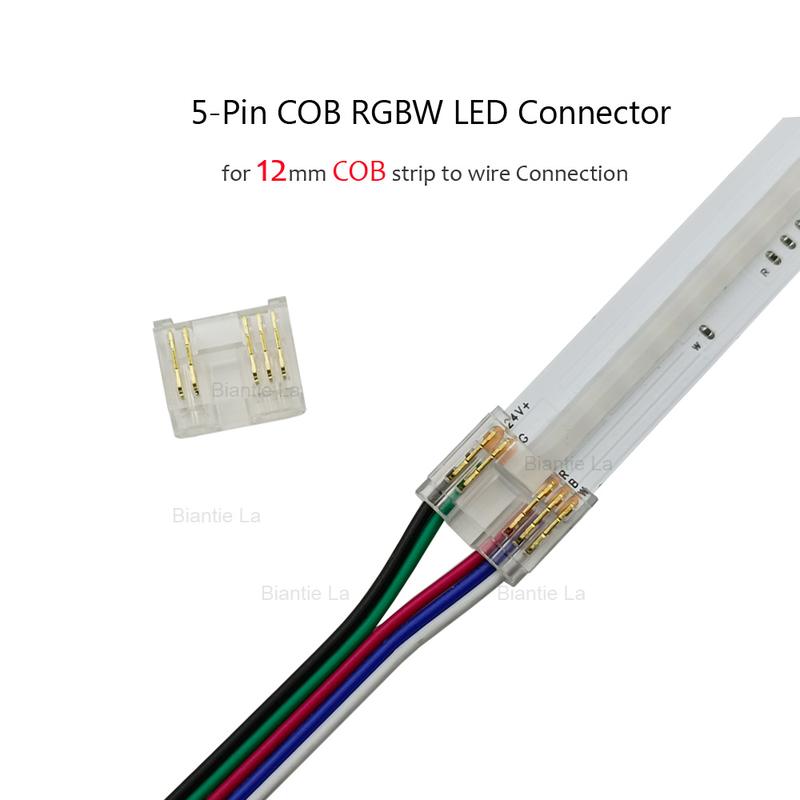 RGBW LED Strip Light Connectors 5-Pin 12mm Solderless Clips for ...