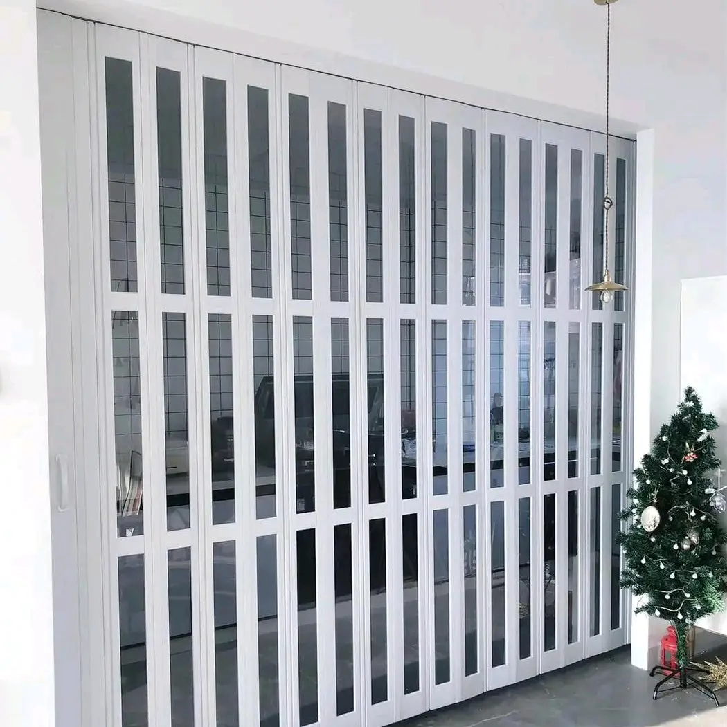 floding door, pintu lipat PVC, AIkESON floding door Kamar Putih Kaca