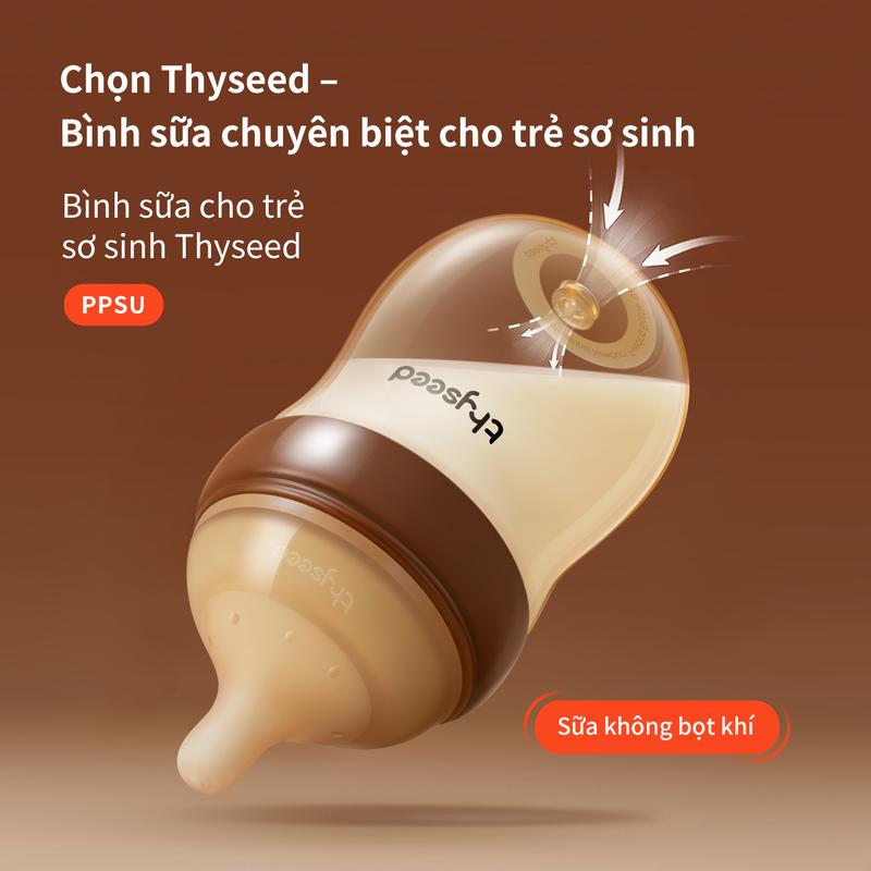Bình sữa chống đầy hơi Thyseed PPSU núm ty siêu mềm chống sặc cho trẻ sơ sinh…