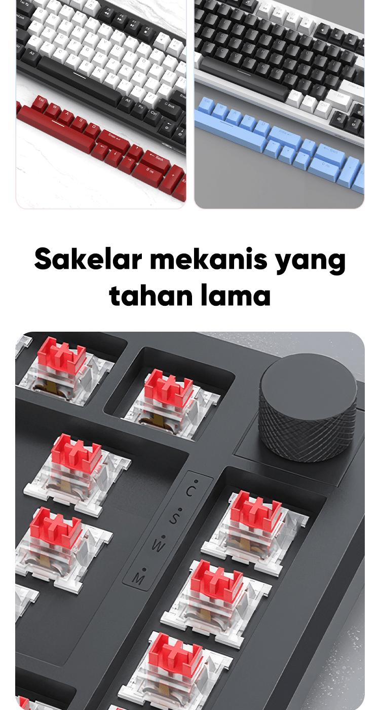 Product Introduction of MAGEGEE Mechanical Keyboard Wired Gaming LED Light 75% Layout Black Switch/Brown Switch/Red Switch/Yellow Switch STAR75 4