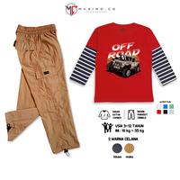 Gambar MAXIMO.CO Setelan Anak OffRoad Brown Salur Merah & Celana Kargo Parasut Panjang 2 warna untuk Usia 3-12 Tahun Fashion Anak - salur merah offroad brown + parasut panjang hitam, setelan M (3-4 tahun) dari Maximo Clothing Store Kab. Bandung 2 Tokopedia