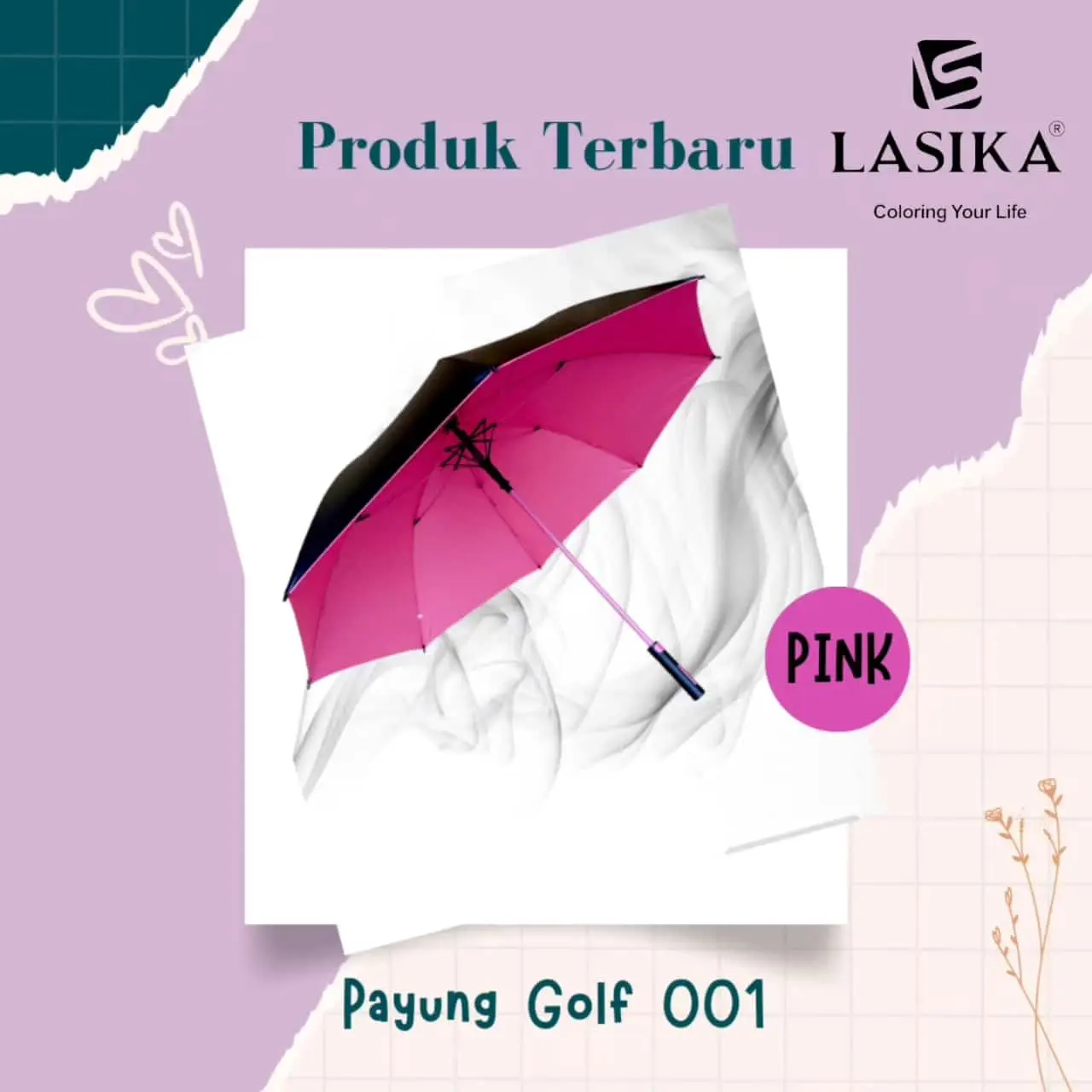 [TERLARIS] PAYUNG GOLF JUMBO OTOMATIS BUKA RANGKA FIBER ANTI PATAH ANTI UV 001