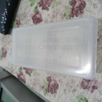 Product Review of Toples Panjang Serbaguna  Wadah Penyimpanan Spaghetti Mie Ikan Snack Makanan Plastik Dengan Roda Kamar Tidur Makanan Gaya Korea Putih from m**7 0