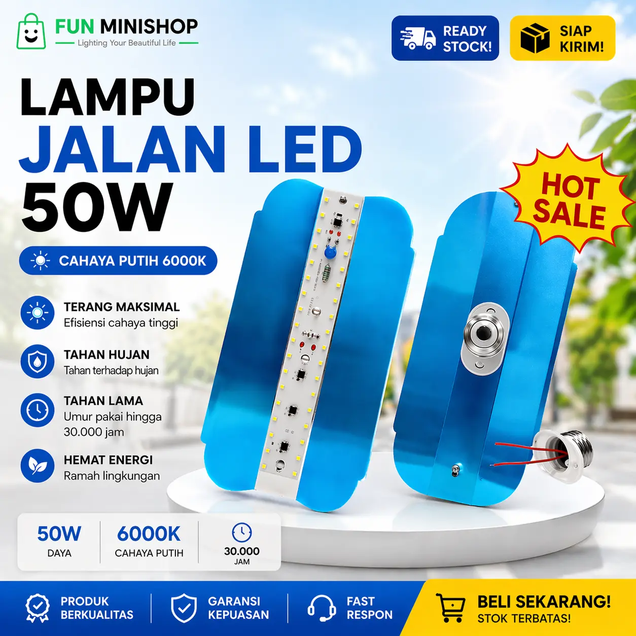 Lampu Jalan 50W  PJU LED SUNLAMP Lampu Soro 50w Aluminium Penerangan Jalan