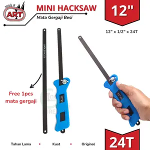 ART Mini Hacksaw 12" Gagang Mata Gergaji Besi 12 Inch Hack saw Murah