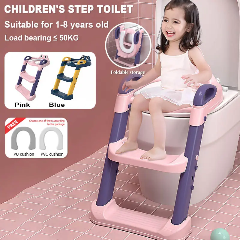 SG ️Toddler Potty Training Seat with Potty Ladder And Kid Toilet Seat Cover Alternative with Non-Slip Adjustable Step Stools