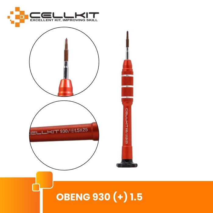 Gambar CELLKIT Obeng Single Magnetik 930 (+) 1,5mm CK 930 Baja CR-V Anti Selip dari CELLKIT Kota Surabaya Tokopedia