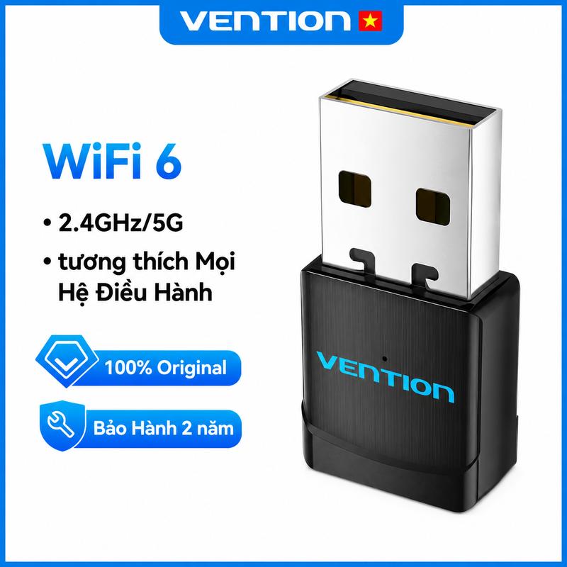 USB WIFI Vention - Bộ chuyển đổi WIFI USB, thẻ mạng không dây tốc độ 600 Mbps,…