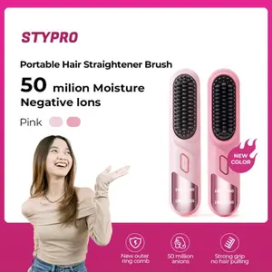 <Special Price> STYPRO Hair Straightener Brush - Catokan Rambut Wanita Sisir Catokan Pelurus Rambut Multifungsi Dengan 4 Tingkat Kontrol Suhu Kering Meluruskan Straightening ST-4005-[B]