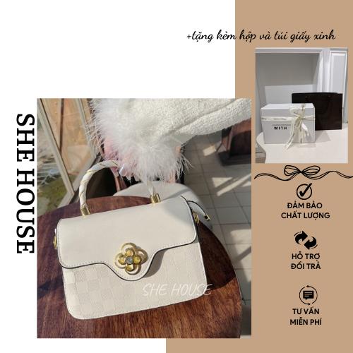 Túi xách nữ bằng Da đẹp, phù hợp làm quà tặng, tặng kèm khăn và combo hộp quà đẹp. Trắng Kem và đen