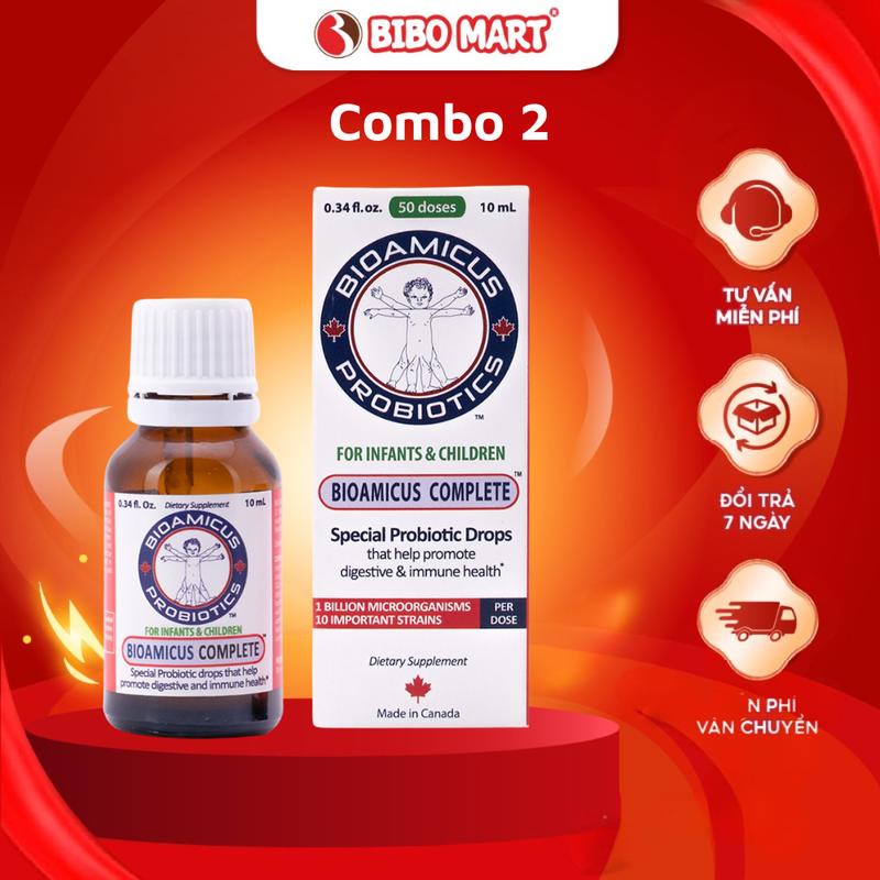 Combo 2 Men Vi Sinh 10 Chủng BioAmicus Complete 10ml Bổ Sung Lợi Khuẩn Cho Trẻ - Bibo Mart