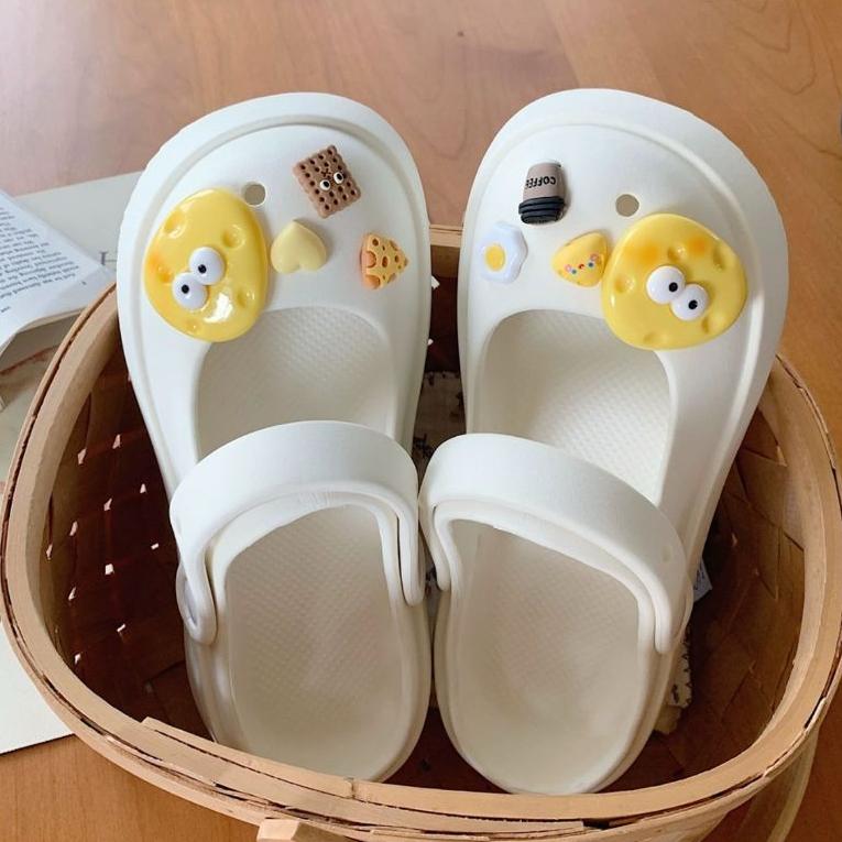 Komin Sendal Mary jane Sendal Wedges Sandal Baim Wanita DIY Terbaru Slip On Import Sendal Medis Anti Air Sandal Platform Anti Slip 8