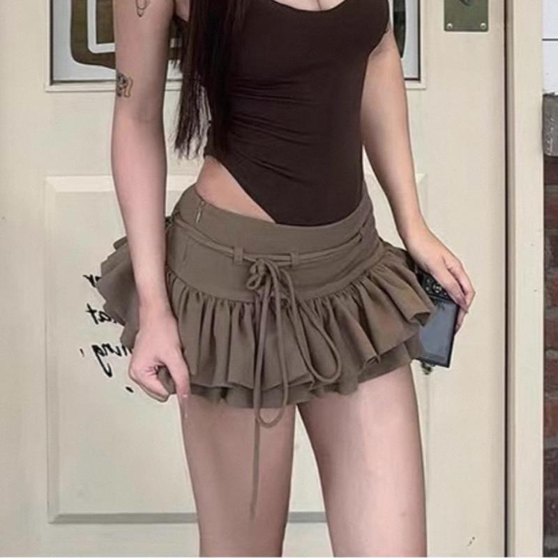 3 lớp có lót bo chun ko lộ hở Chân váy tầng Y2K Trendy hack dáng Samhyewear